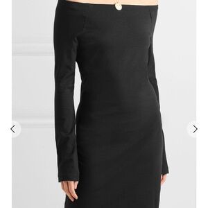The Row Black Off-Shoulder Dress